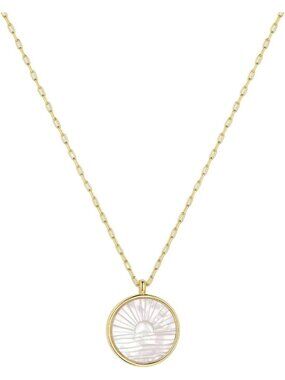 18k Gold Plated Sunset Etched Necklace 19"-21" - Elegant Women's Jewelry